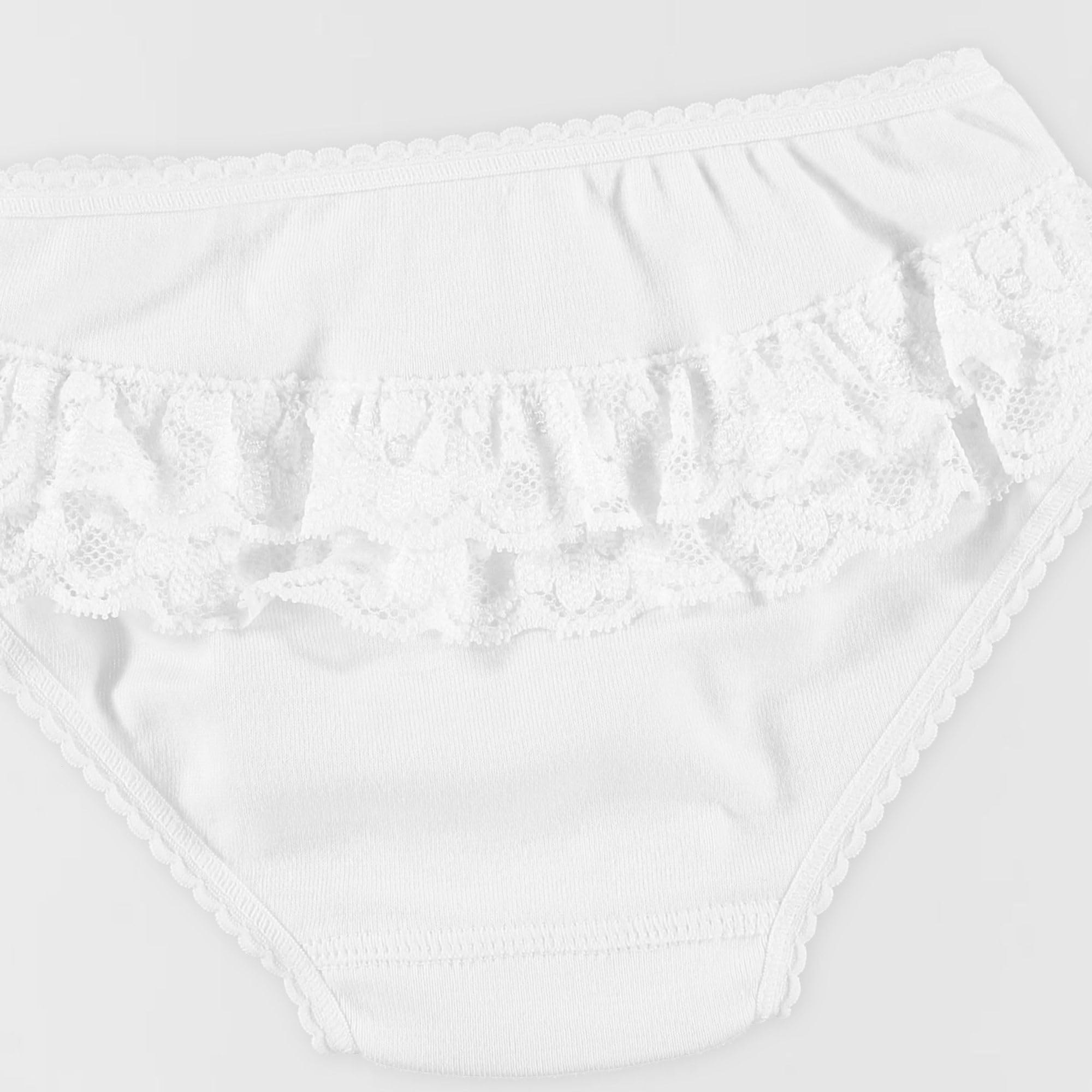 Babidu Slip Bambina Cotone Volant Bianco 8 Anni
