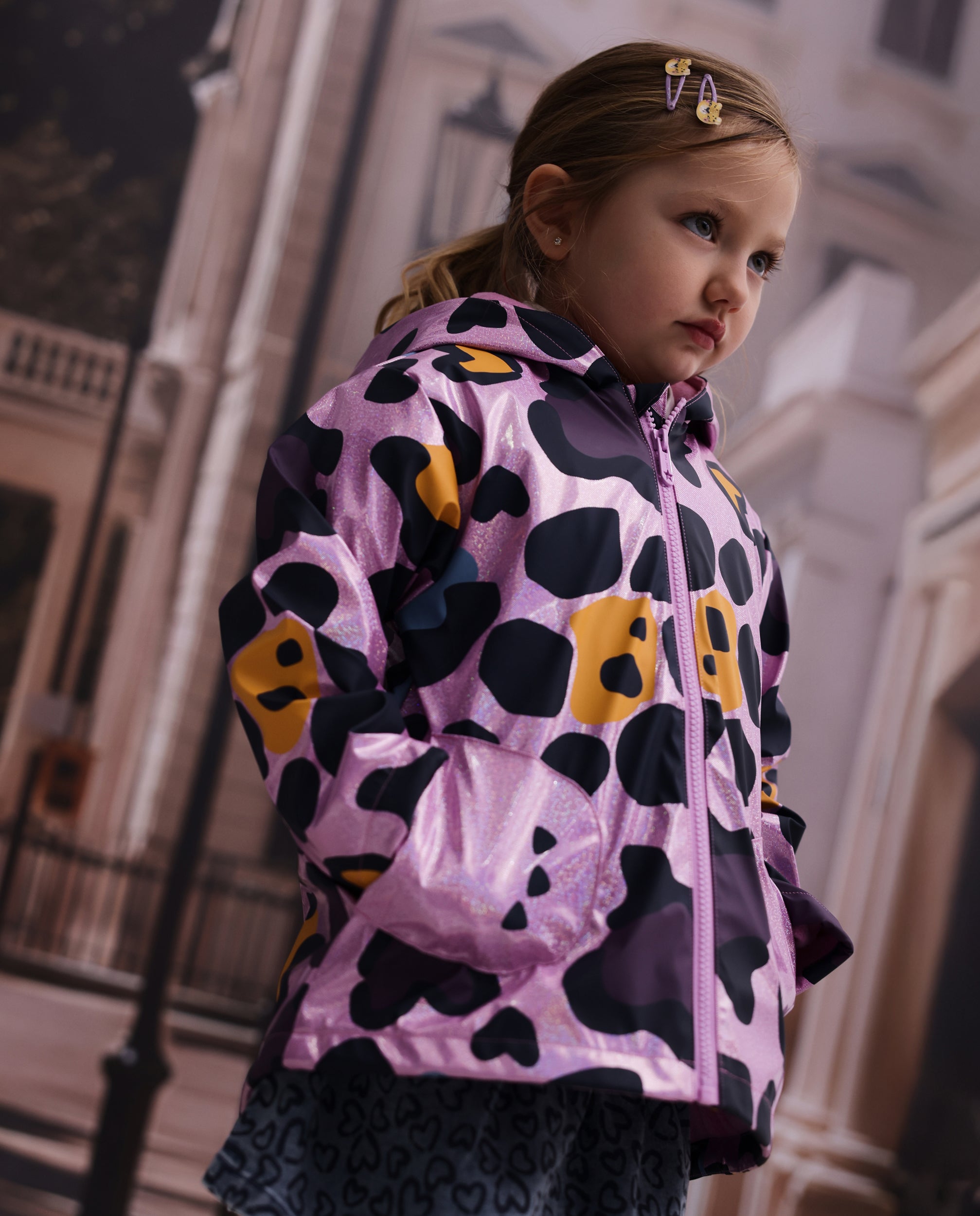 Tuc Tuc giacca pioggia animali rosa bimba