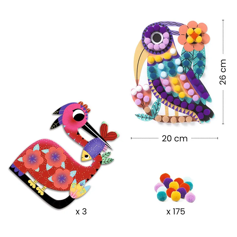 Djeco Atelier Pompoms Collage set collage feltro