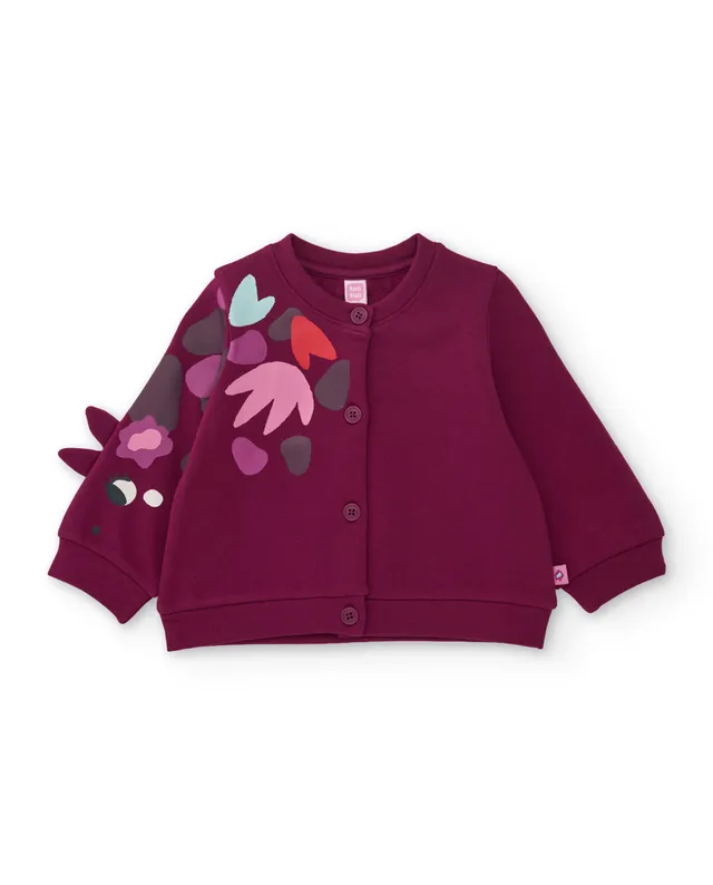 Tuc Tuc Geo-Logic giacca bambina bordeaux pile bottoni