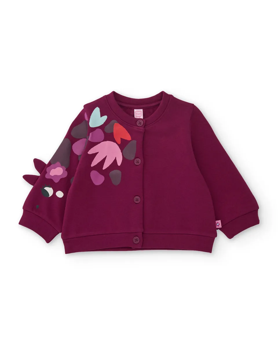 Tuc Tuc Geo-Logic giacca bambina bordeaux pile bottoni