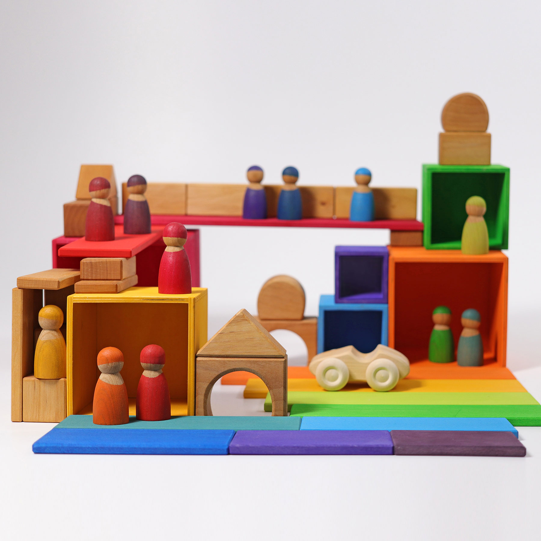 Grimm's Large Rainbow cubi impilabili set 6 pezzi legno