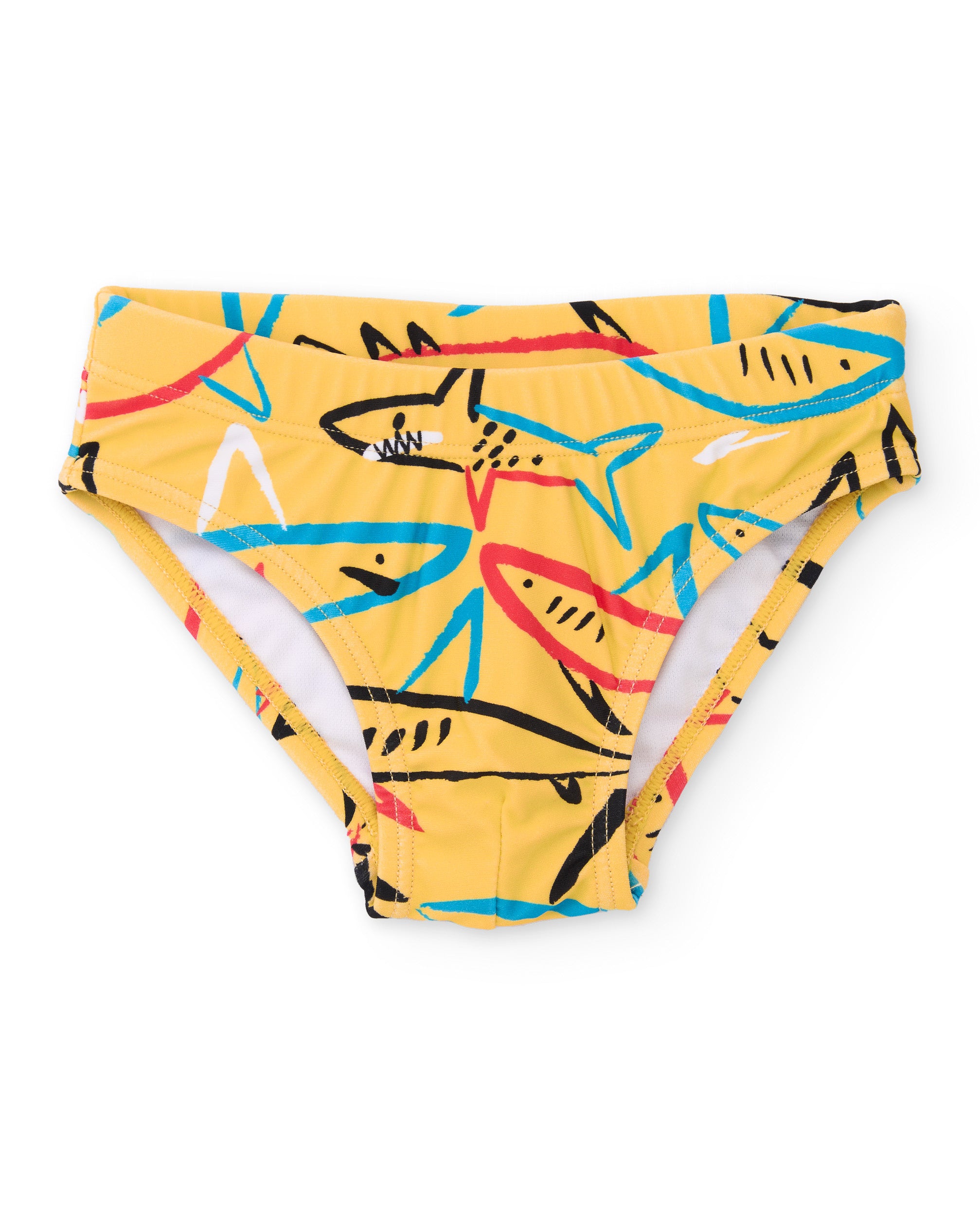 Tuc Tuc costume slip bambino giallo con squalo
