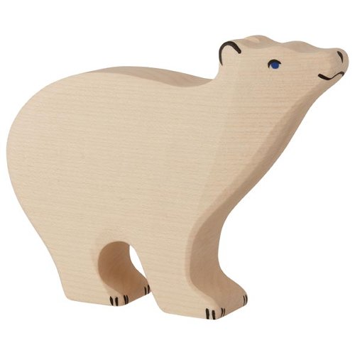 Holztiger Orso Polare Grande figura in legno dipinta a mano