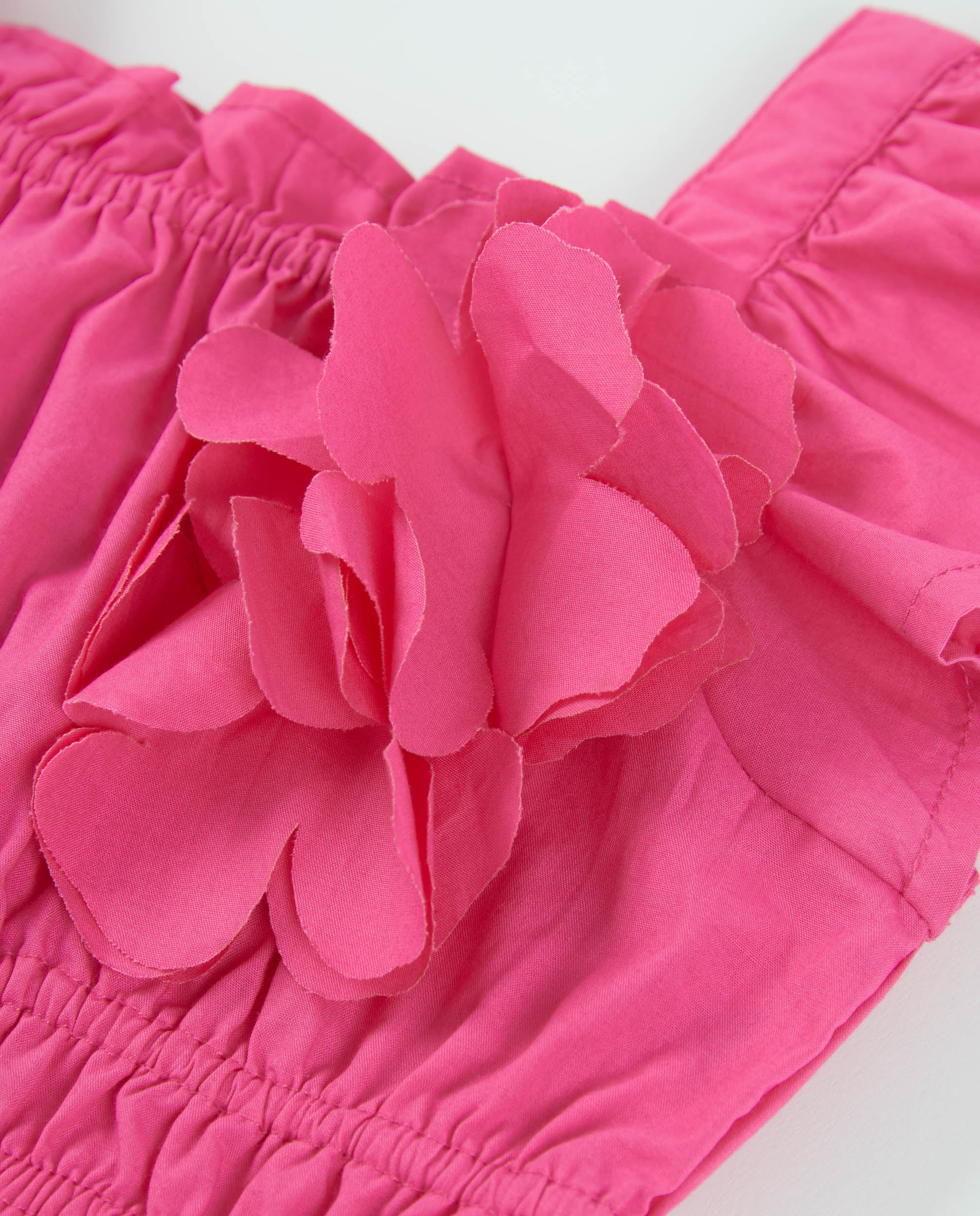 Tuc tuc top bimba fucsia fiore smock maniche volant