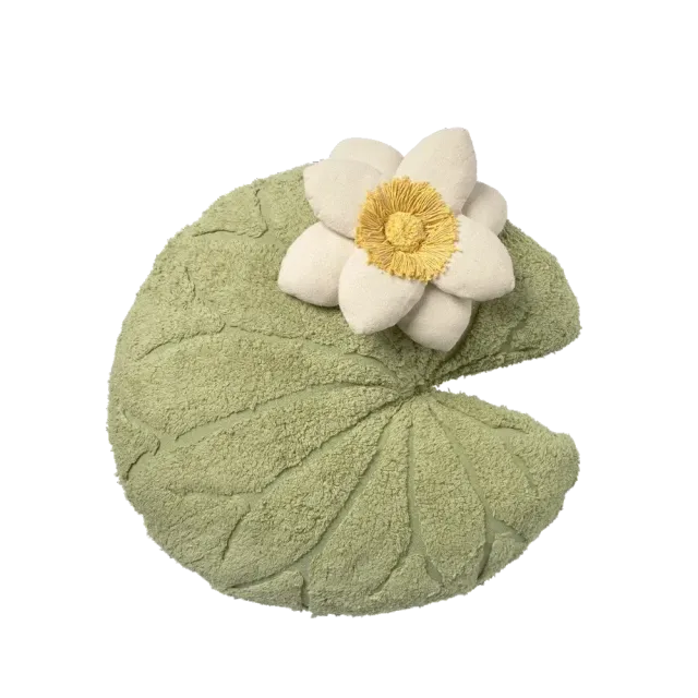 Lorena Canals Water Lily pouf cuscino foglia cotone 60 cm