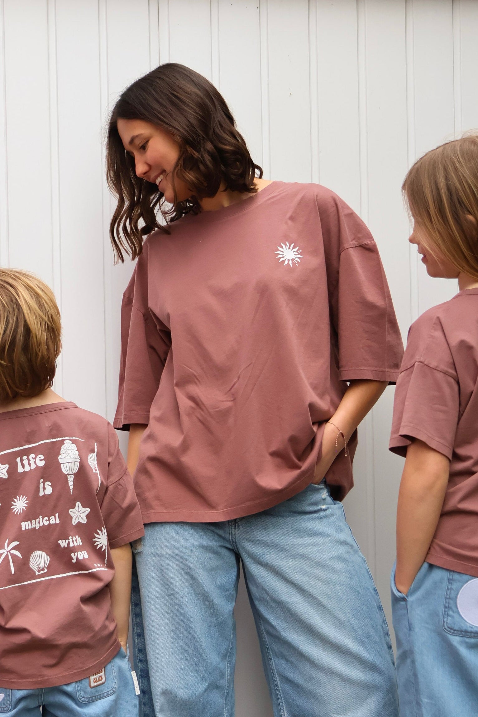 Ella and Rapha Magical Life t-shirt marrone cotone