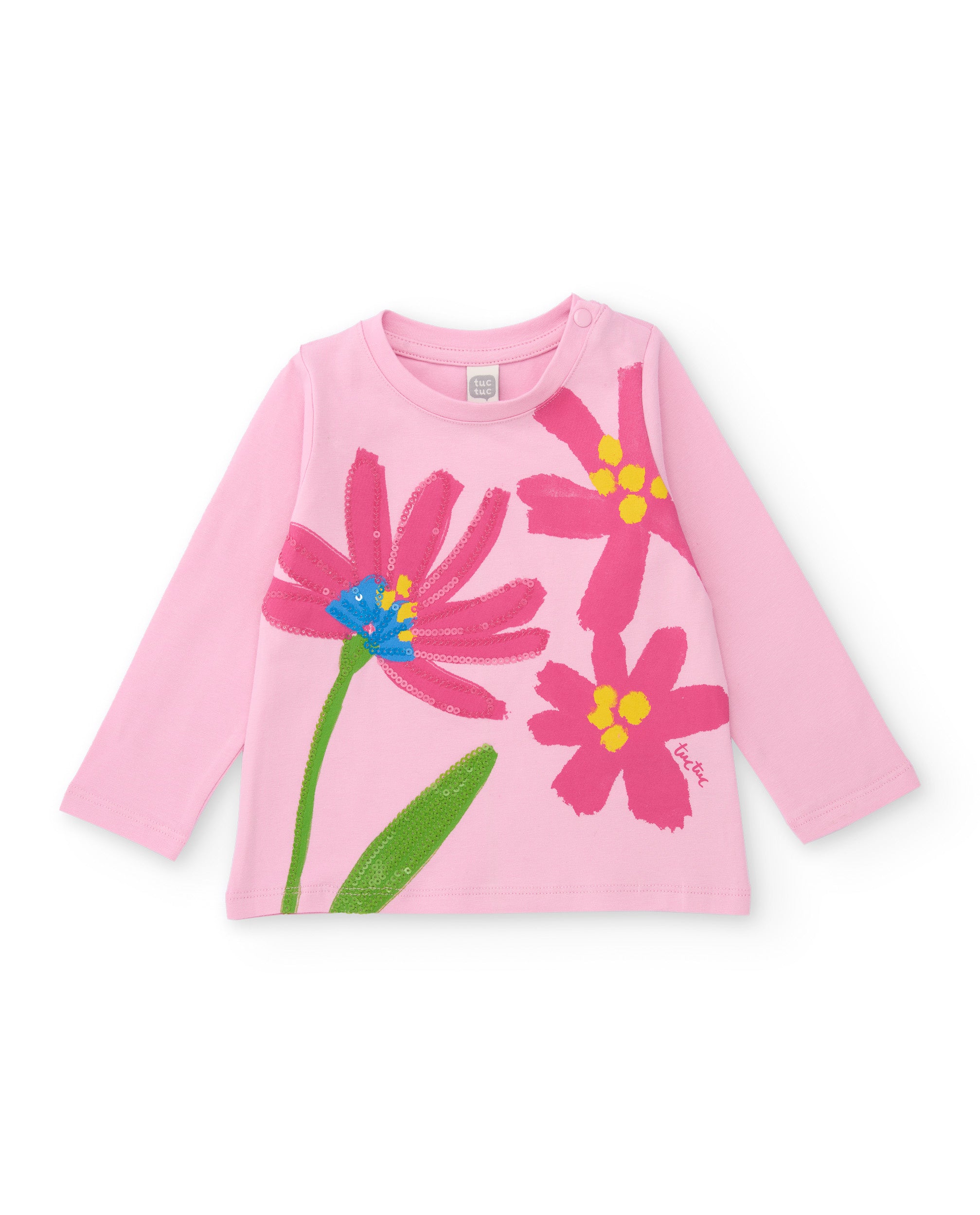 Tuc Tuc maglietta bambina fiori lurex rosa