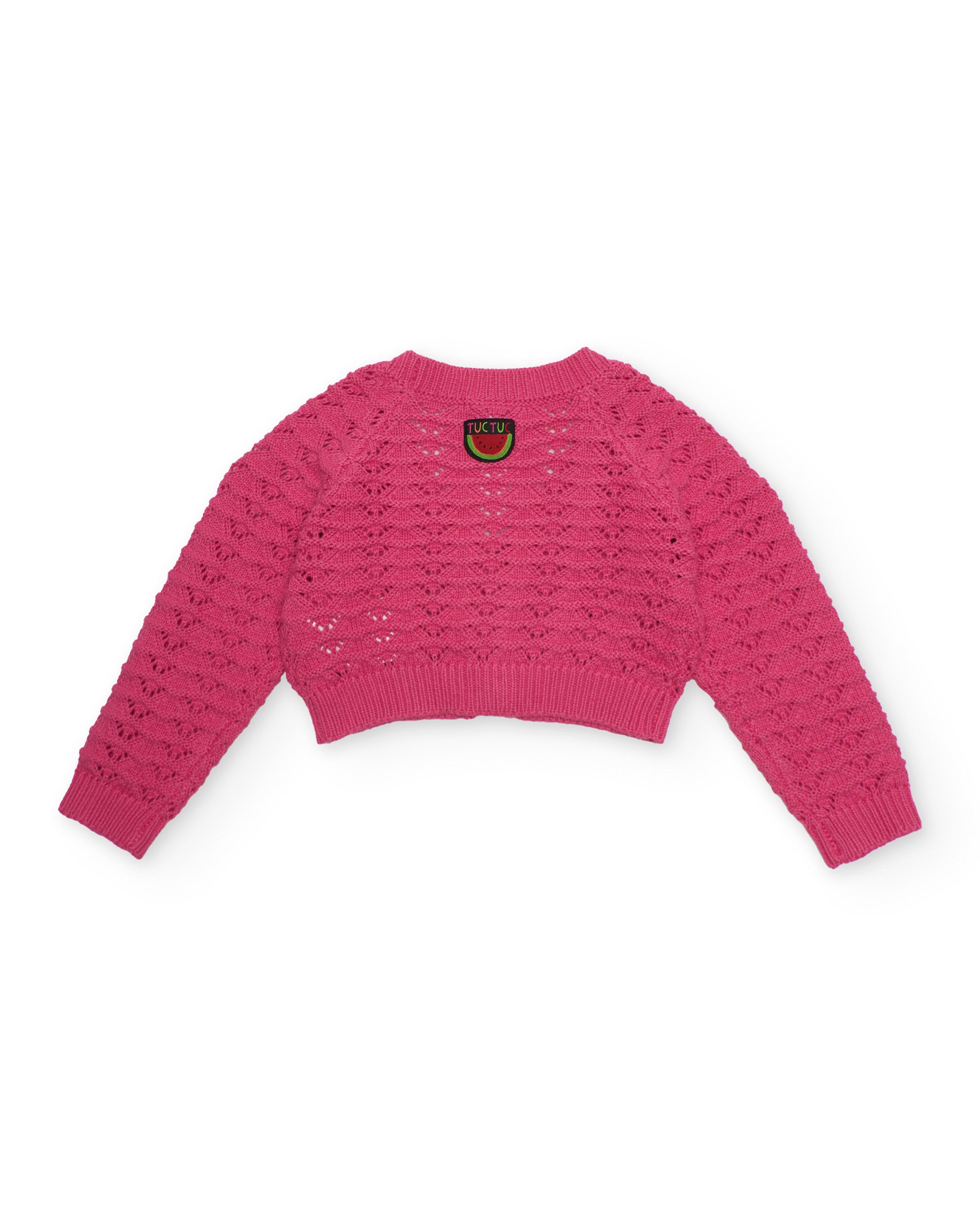 Tuc Tuc cardigan bambina rosa frutta traforata