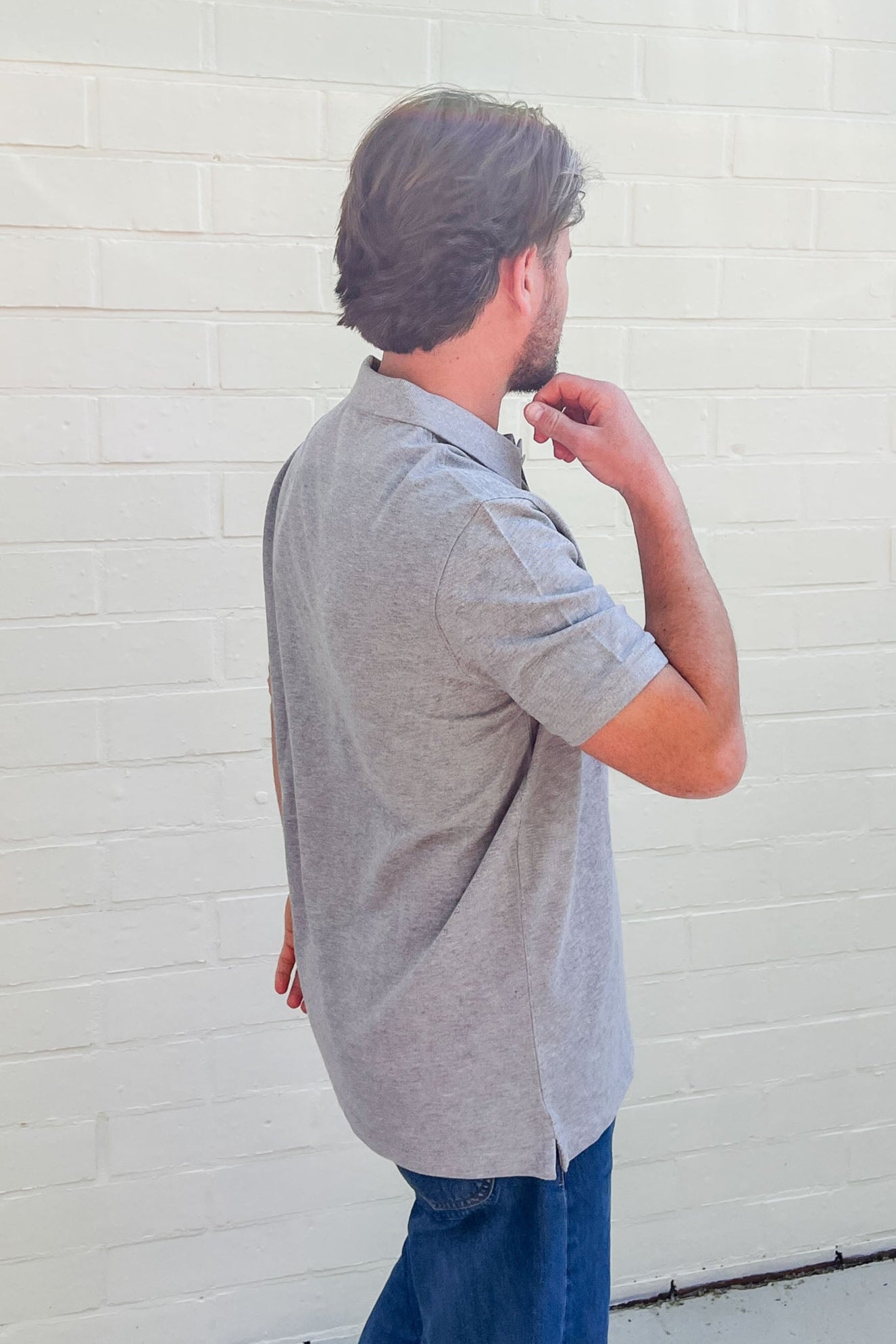 Ella and Rapha Sunrise polo uomo grigia casual