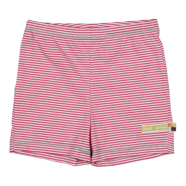 Loud+Proud short righe fucsia cotone bio bambini