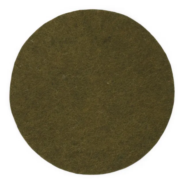 Gry & Sif Tappetino Tondo in Feltro Verde Pino 37 cm Lana