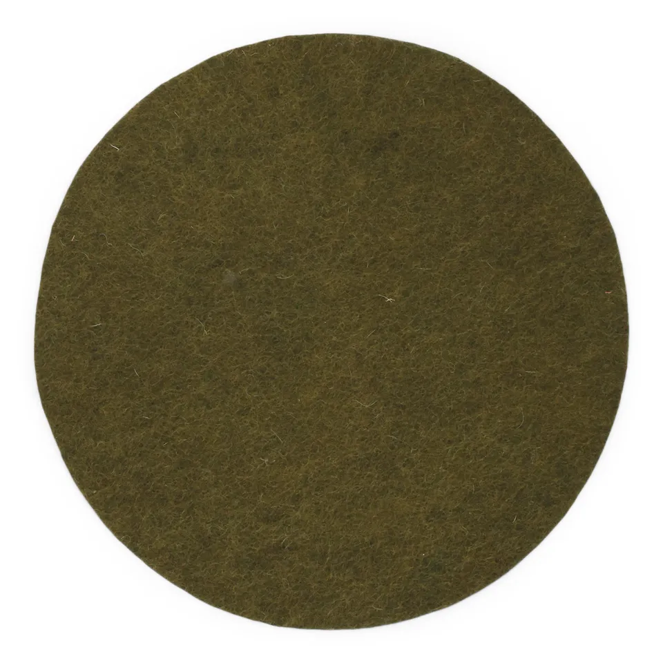 Gry & Sif Tappetino Tondo in Feltro Verde Pino 37 cm Lana