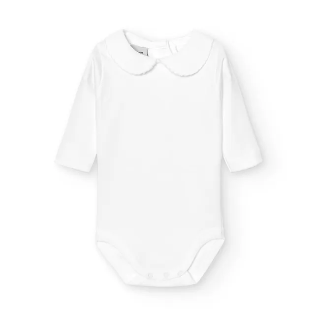 Babidu Body Neonato Piqué Collo Polo Manica Lunga Cotone