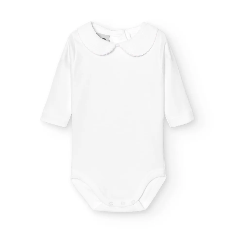 Babidu Body Neonato Piqué Collo Polo Manica Lunga Cotone