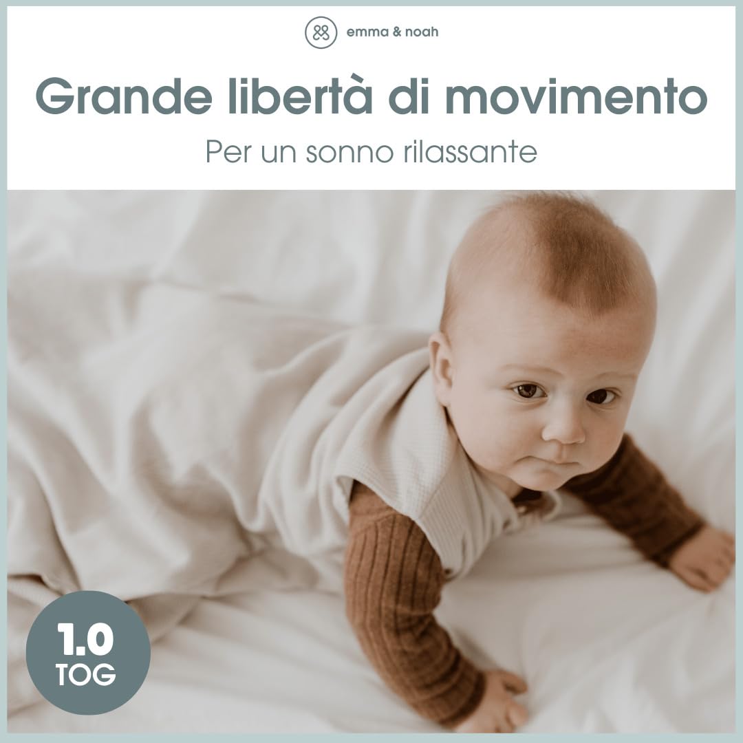 emma & noah sacco nanna cotone bio menta 70 cm 1.0 TOG