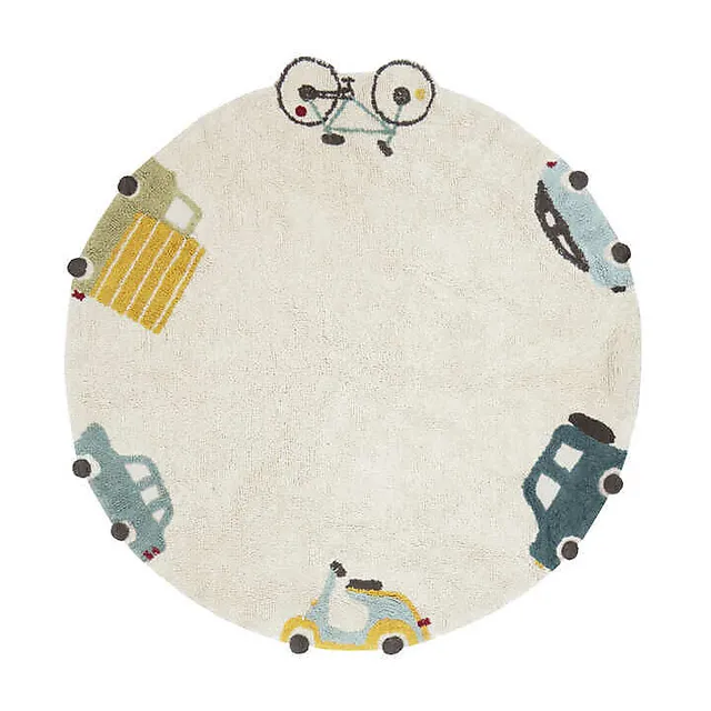 Lorena Canals Eco City Wheels tappeto tondo 140 cm cotone