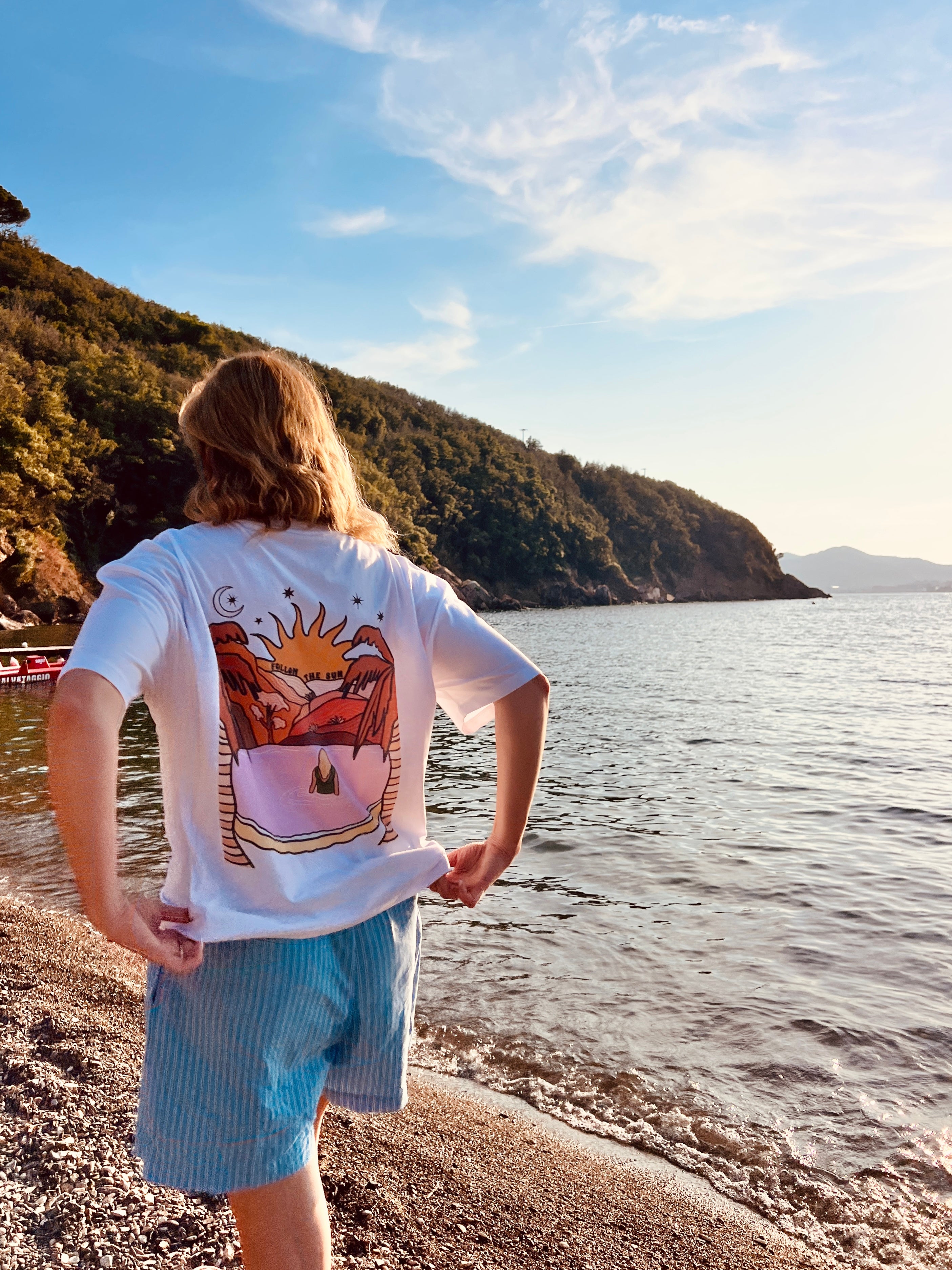 Ella and Rapha Follow the Sun t-shirt donna bianca