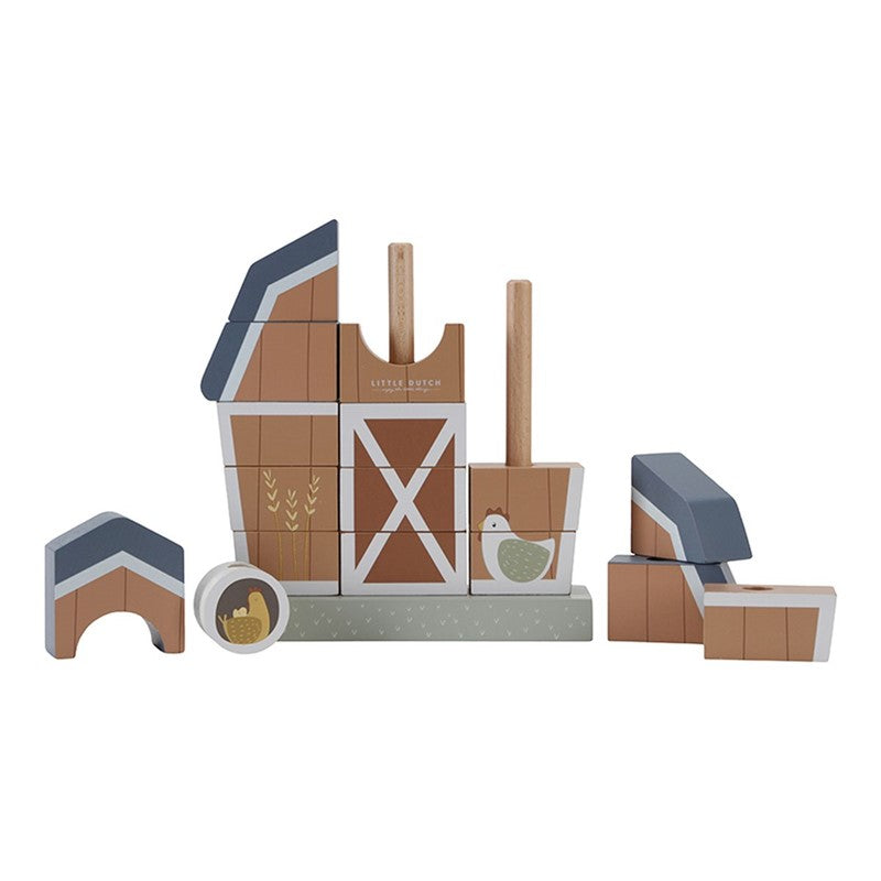 Little Dutch Little Farm torre impilabile legno fattoria 1 anno