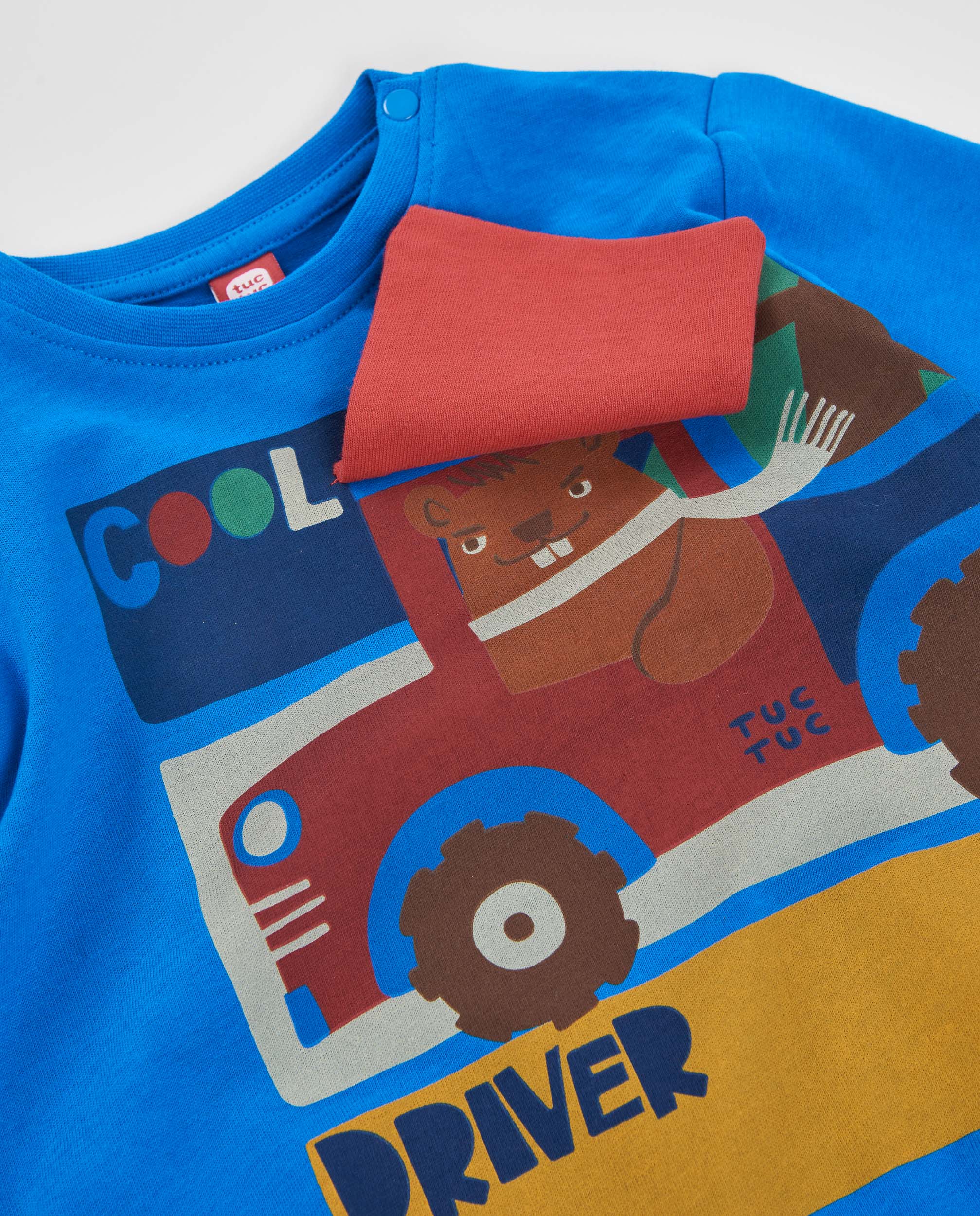 Tuc Tuc maglia bambino blu cotone stampa veicoli