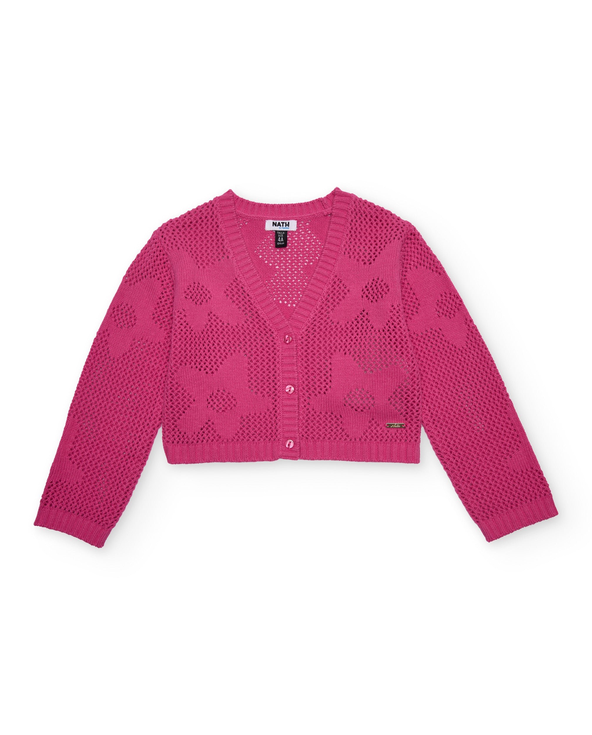 Tuc Tuc cardigan bambina fucsia traforato