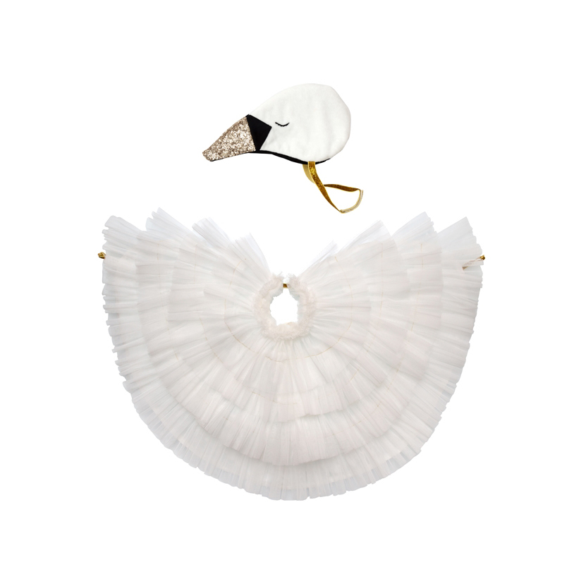 Meri Meri Cigno costume in tulle bianco ali e copricapo 3-6 anni