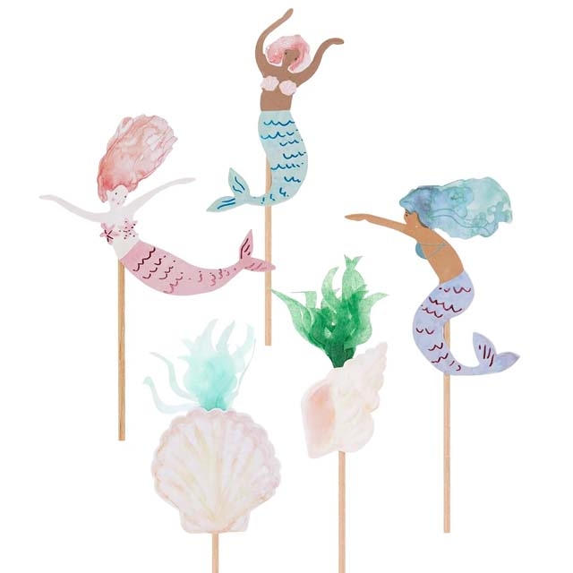Meri Meri Mermaids kit cupcake 24 pezzi sirene carta FSC