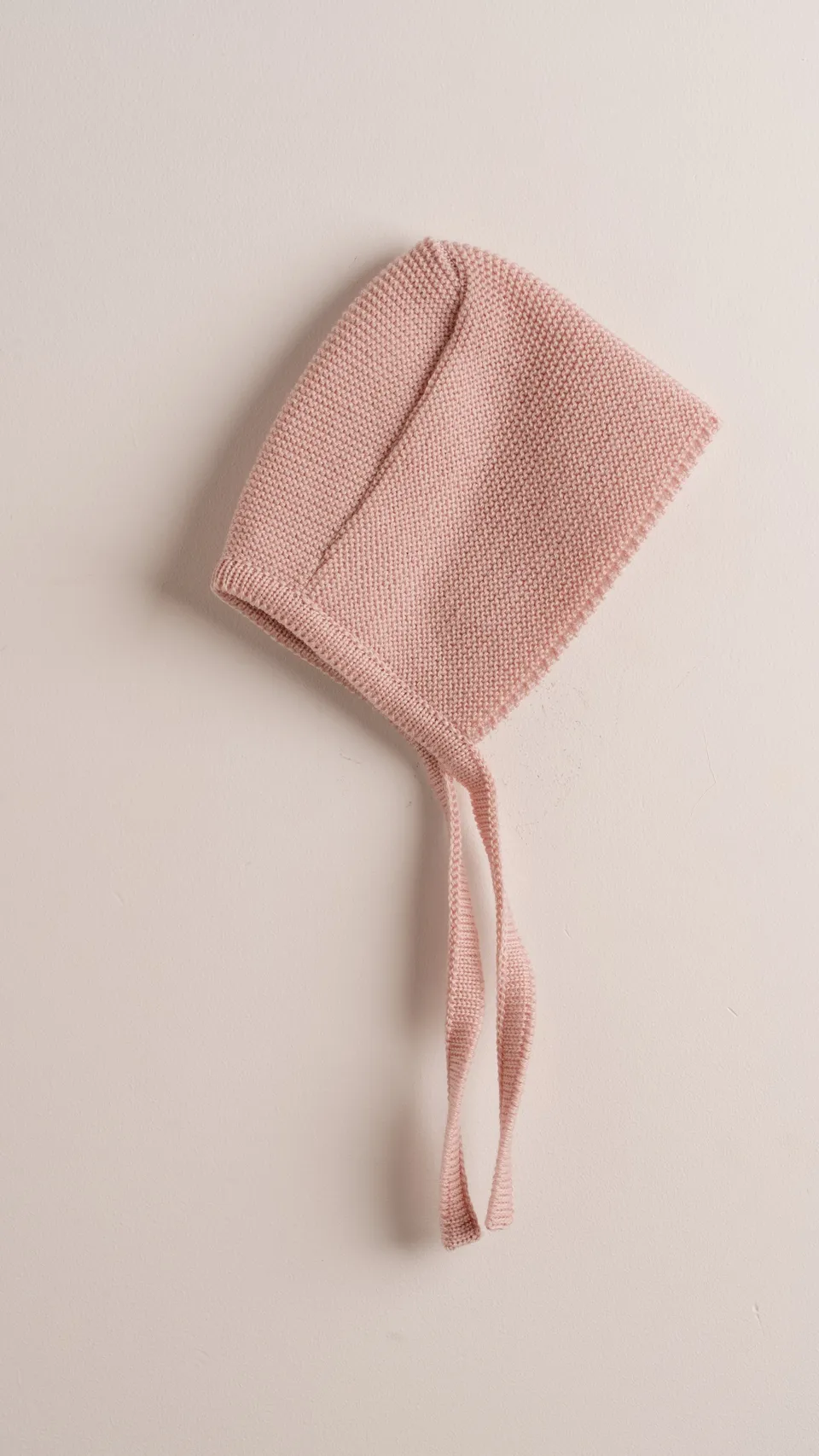 Babyhood Merino cuffia neonato rosa nude lana