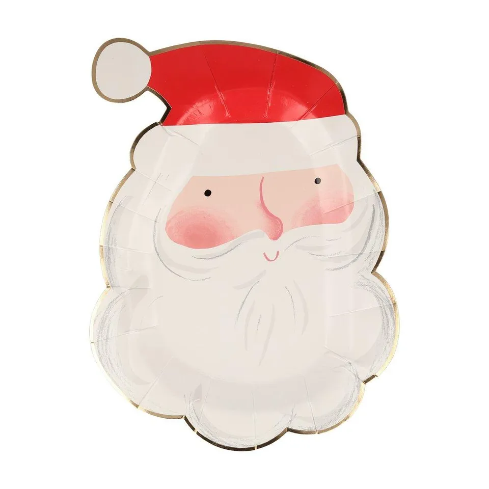 Meri Meri Jolly Santa piatti sagomati 8 pezzi natalizi