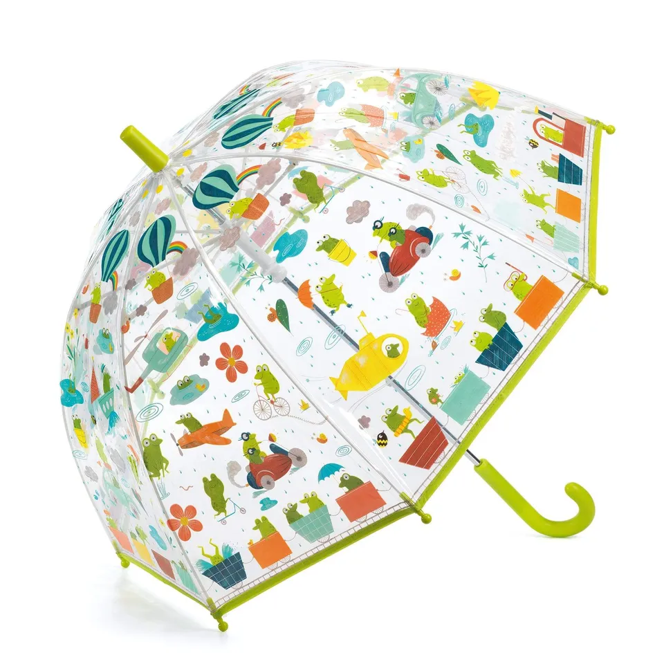 Djeco Froglets ombrello bambino trasparente 70 cm