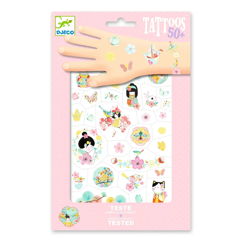 Djeco Sakura tatuaggi bambini set 2 fogli
