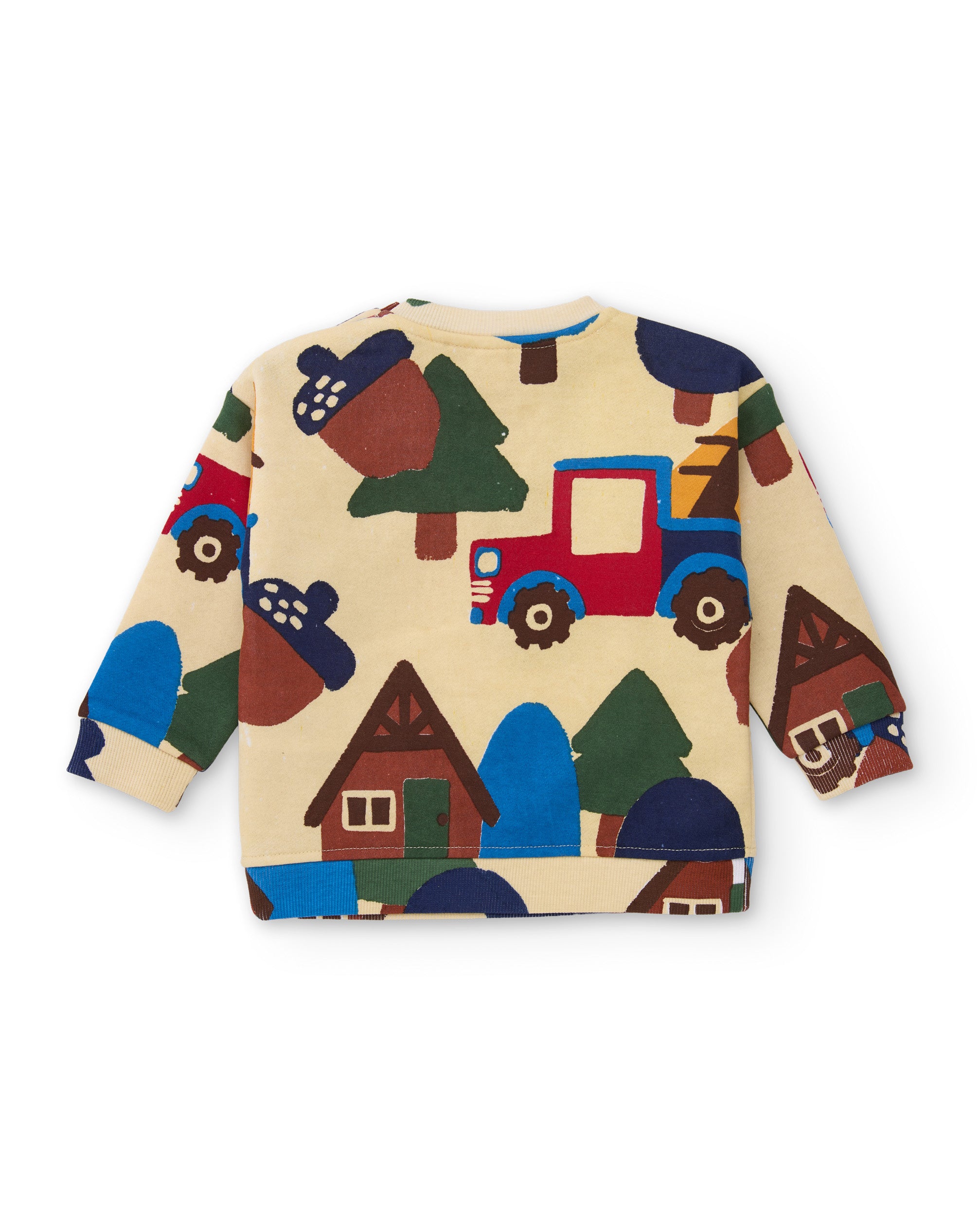 Tuc tuc tuta bambino felpa beige stampa natura
