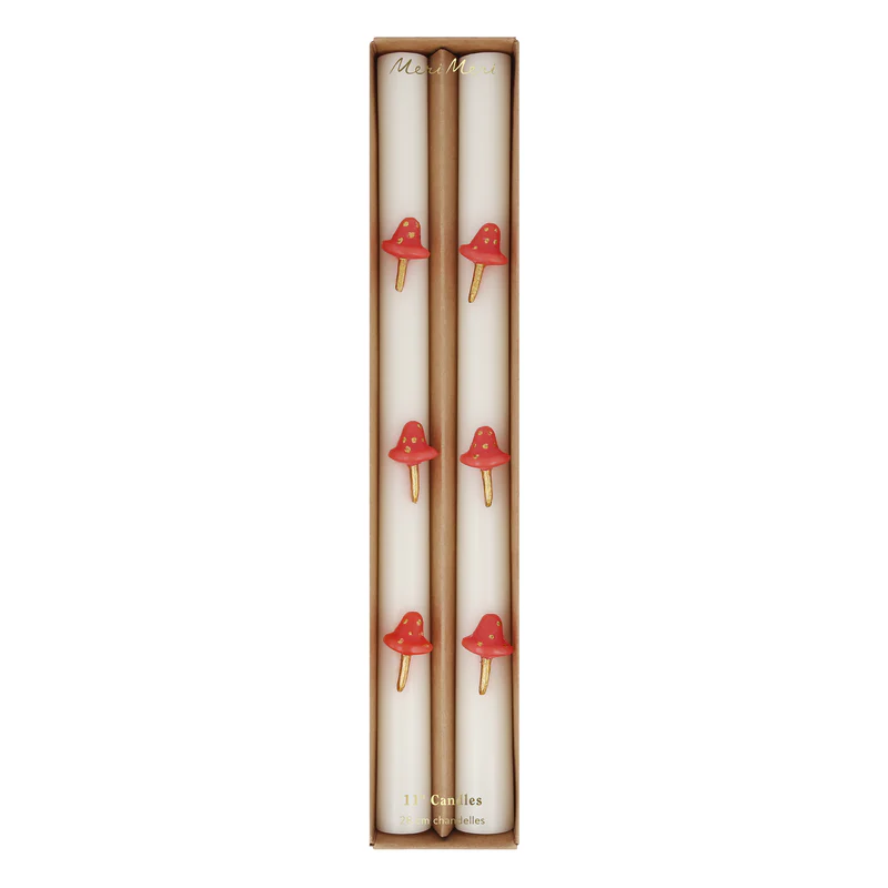 Meri Meri Mushroom candele da tavolo set 2 pezzi rosse