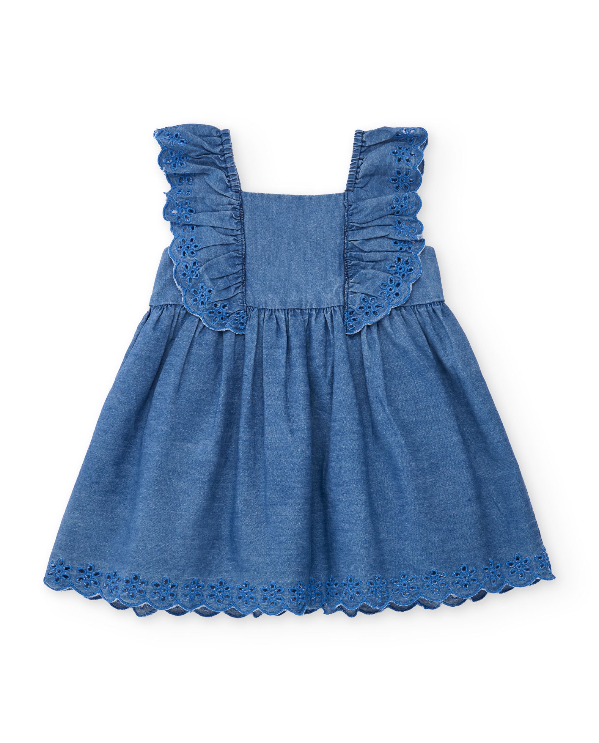 Tuc tuc vestito bambina jeans con ricamo floreale