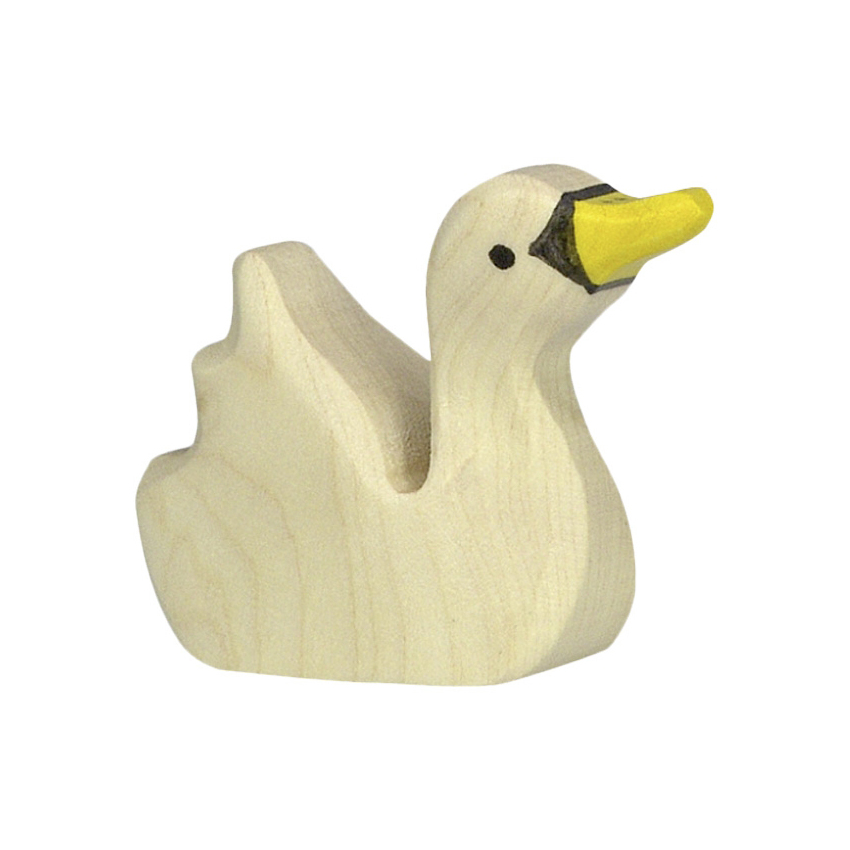 Holztiger Cigno piccolo figura legno uccello bianco