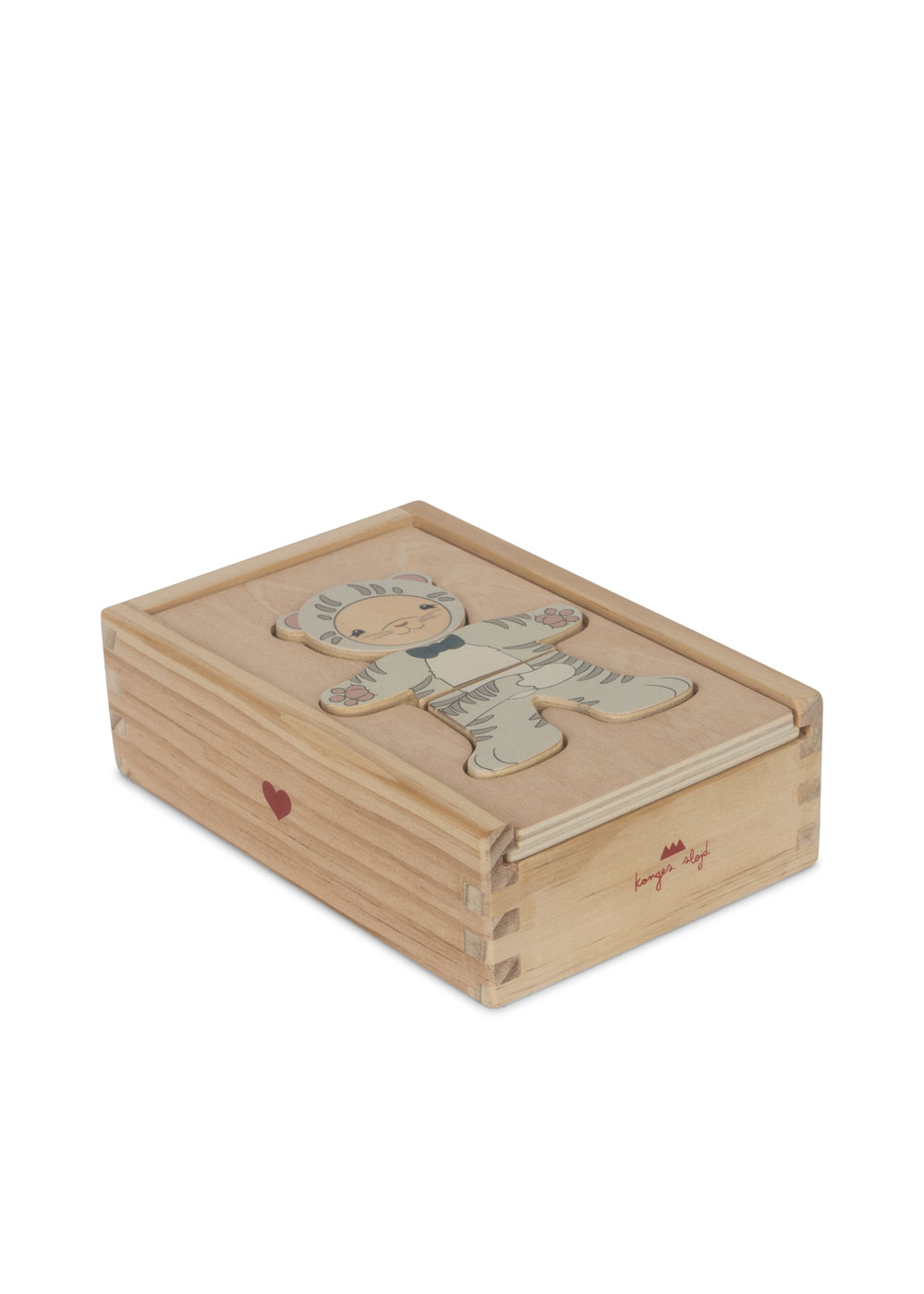 Konges Slojd Teddy Animals puzzle legno 12 pezzi mix and match