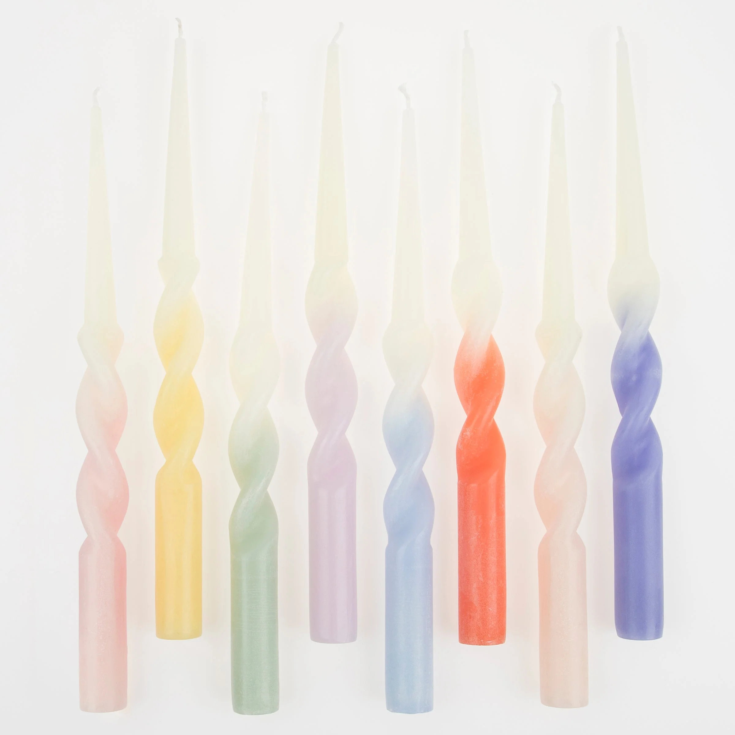 Meri Meri Rainbow Twisted candele da tavolo 8 pezzi pastello