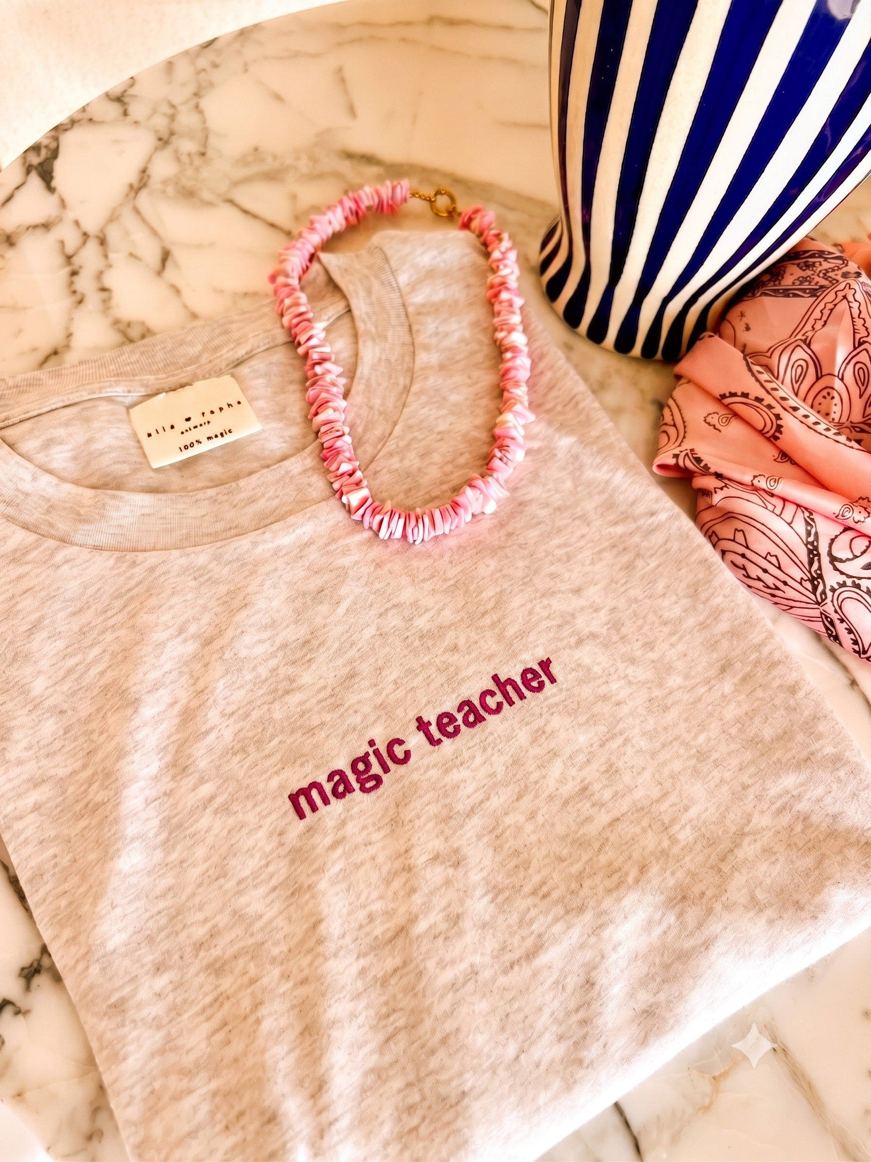 Ella and Rapha Magic Teacher t-shirt grigia cotone bio