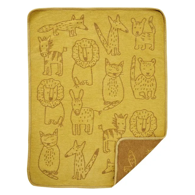 Klippan Buddies coperta culla ciniglia cotone gialla 70x90