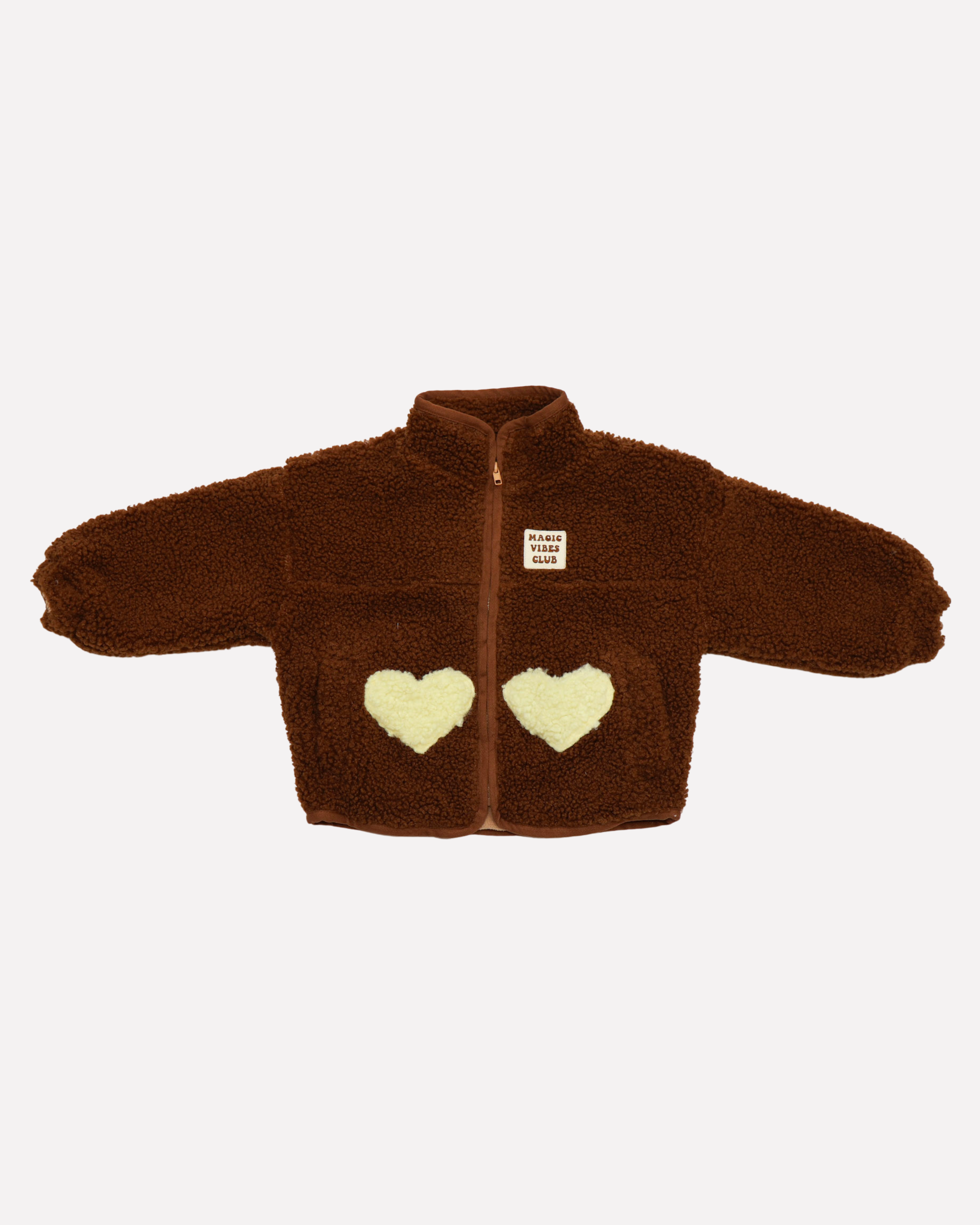 Ella and Rapha Heart giacca teddy marrone pile bimbi