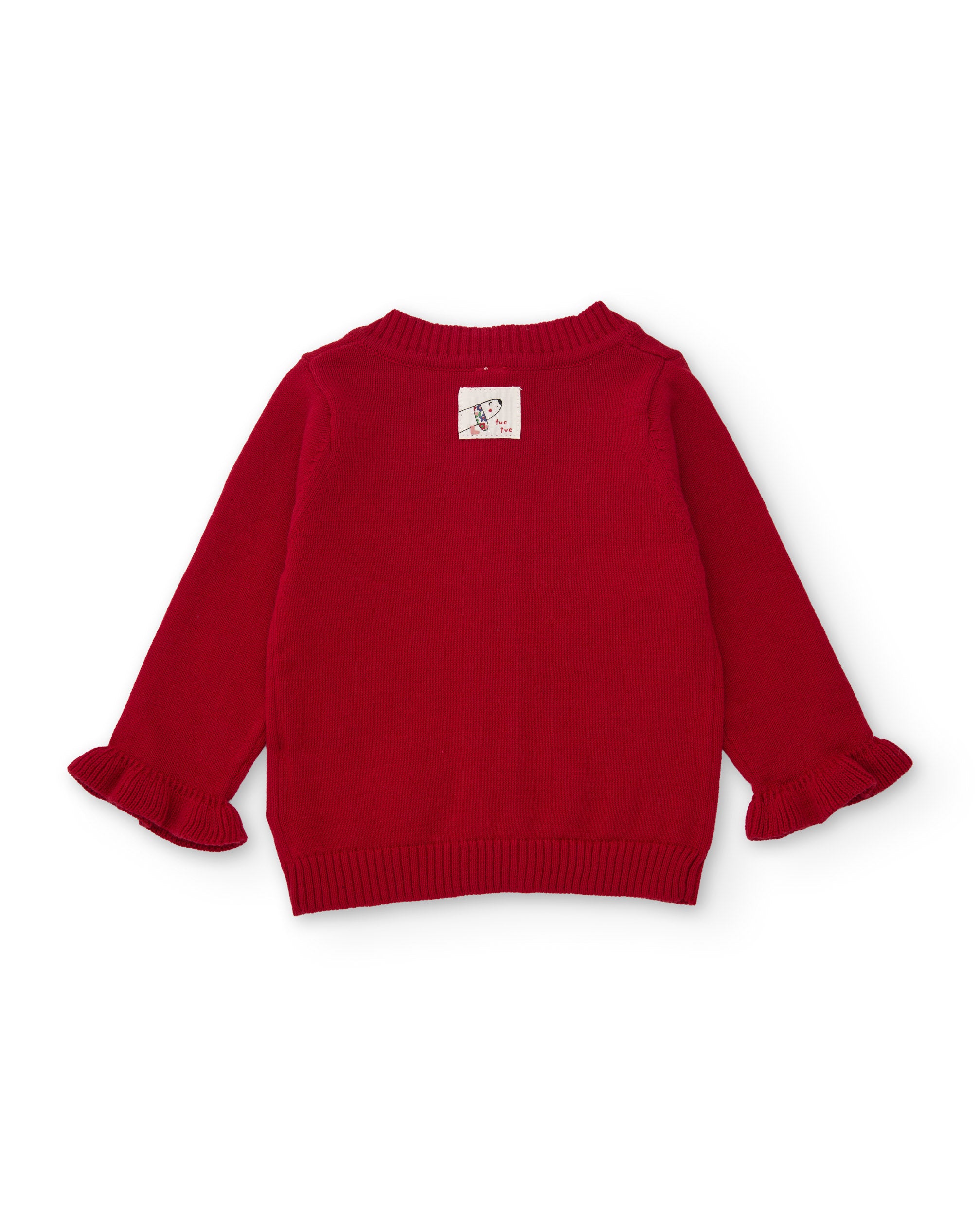 Tuc Tuc Cardigan Neonata Rosso Maglia Fiori