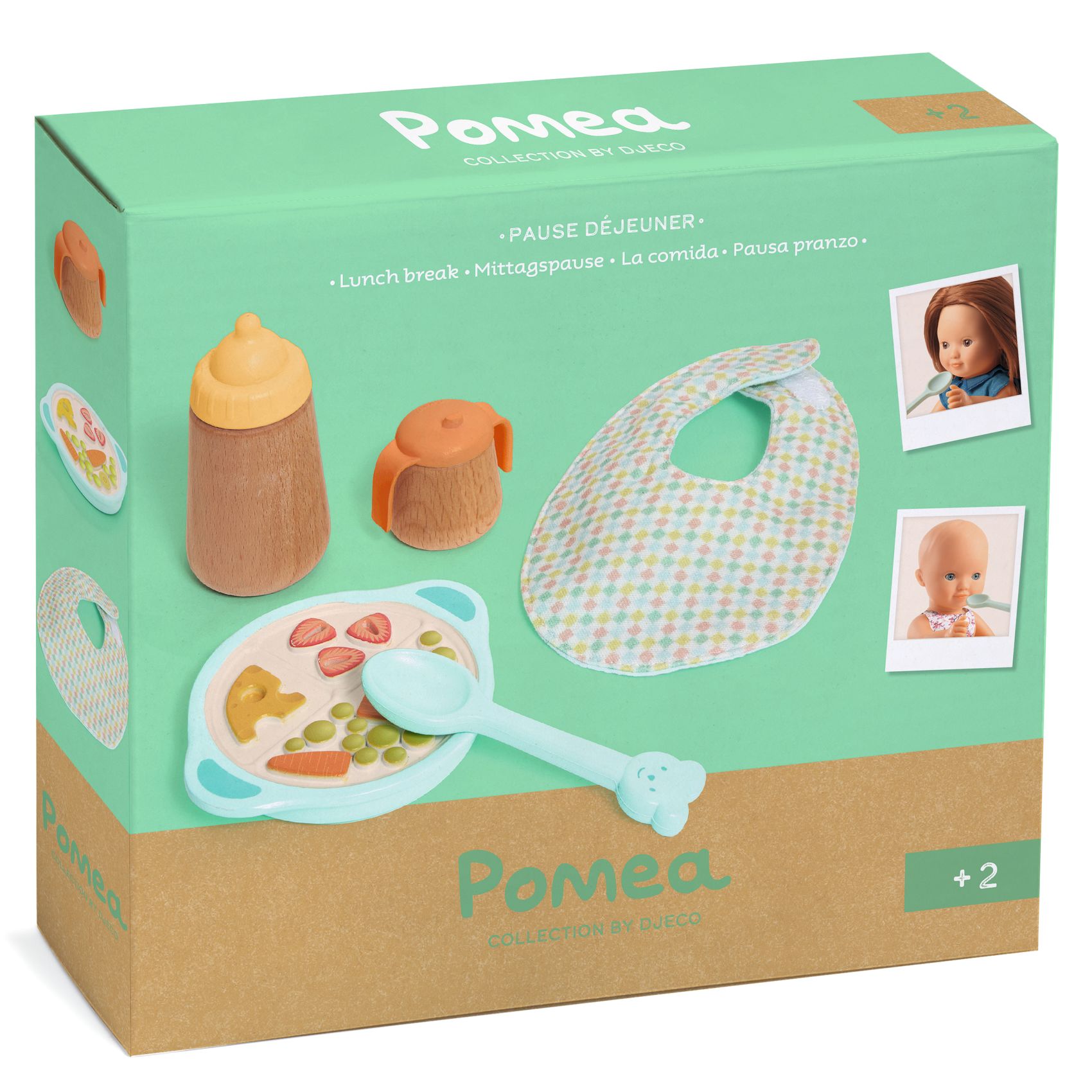 Djeco Pomea Lunch Break set pappa bambole legno