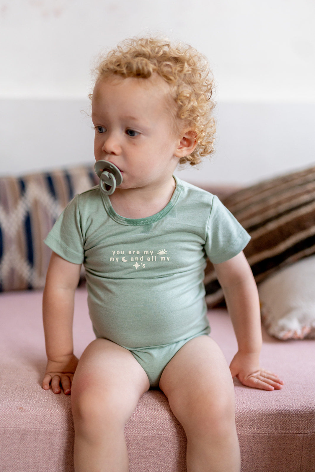 Ella and Rapha Sun Moon Stars Body Neonato Verde