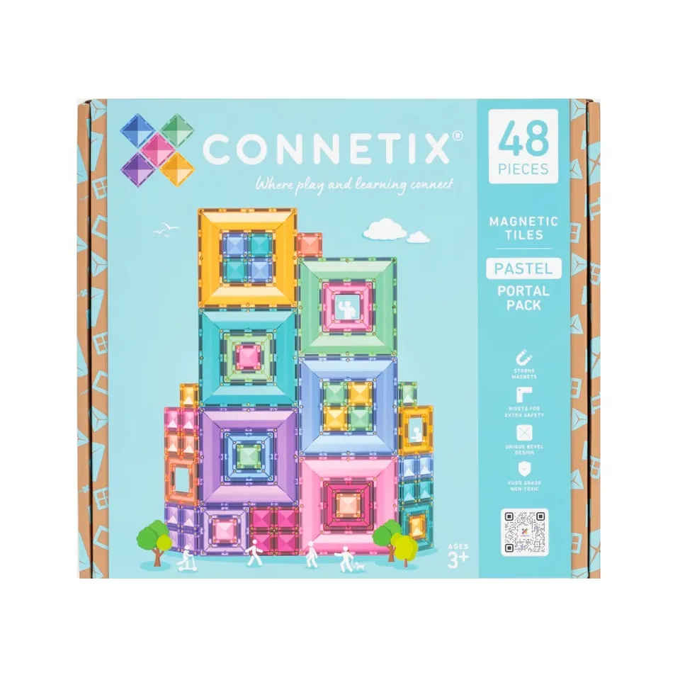 Connetix Portal Pastel Pack costruzioni magnetiche 48 pezzi