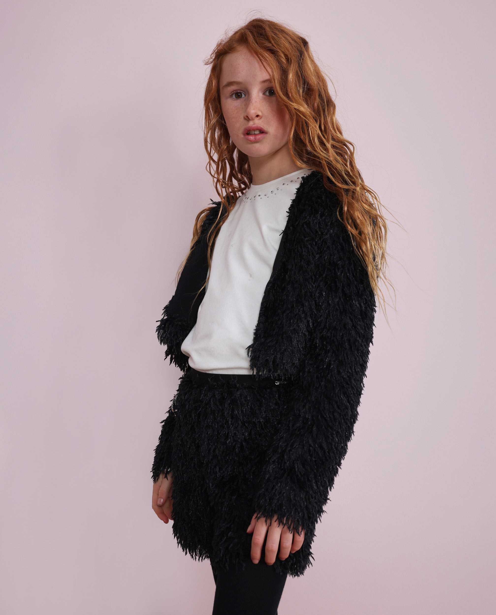 Tuc tuc Sparkling maglia bambina bianca collo luminoso