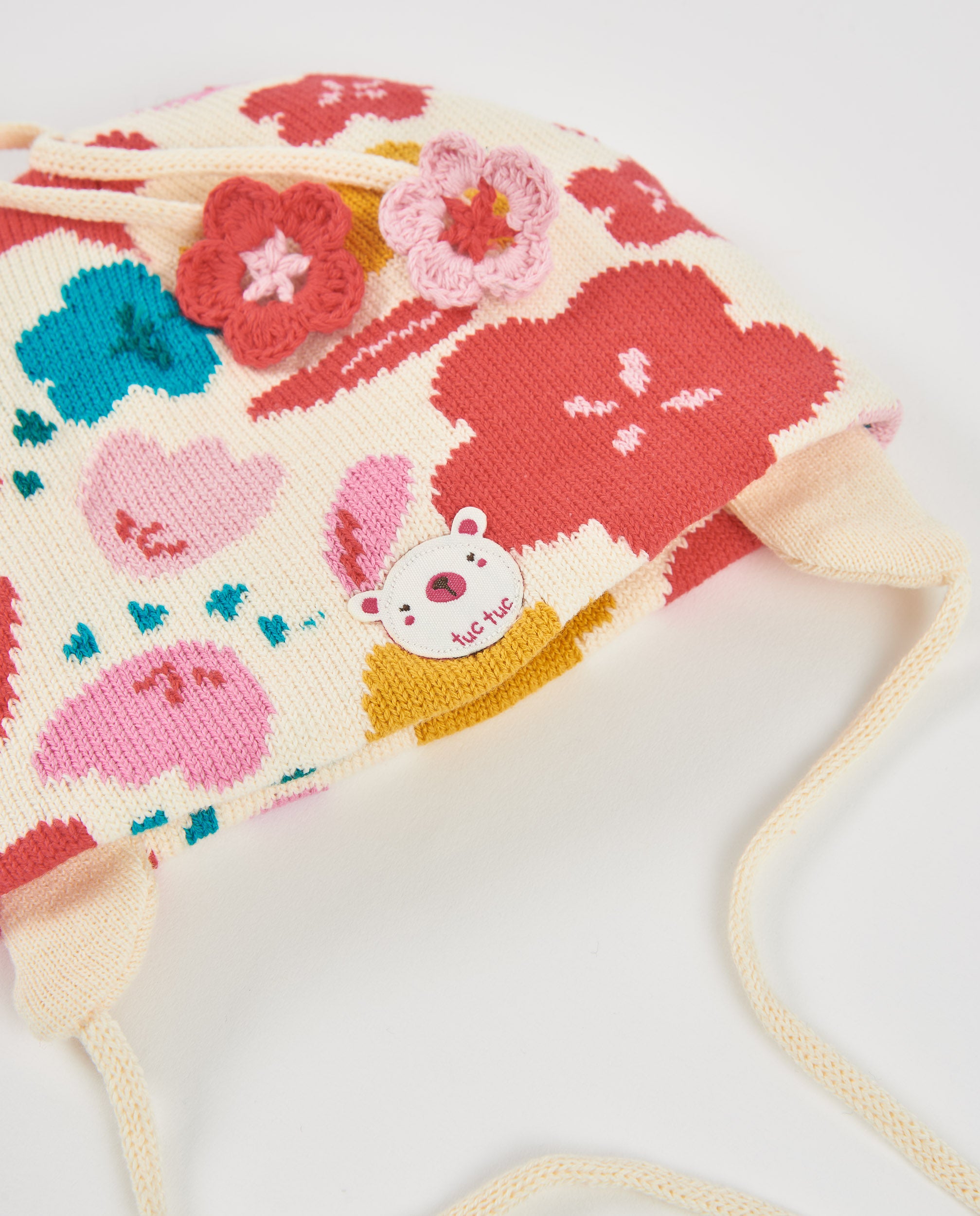 Tuc Tuc cappello neonata fiori multicolor caldo paraorecchie