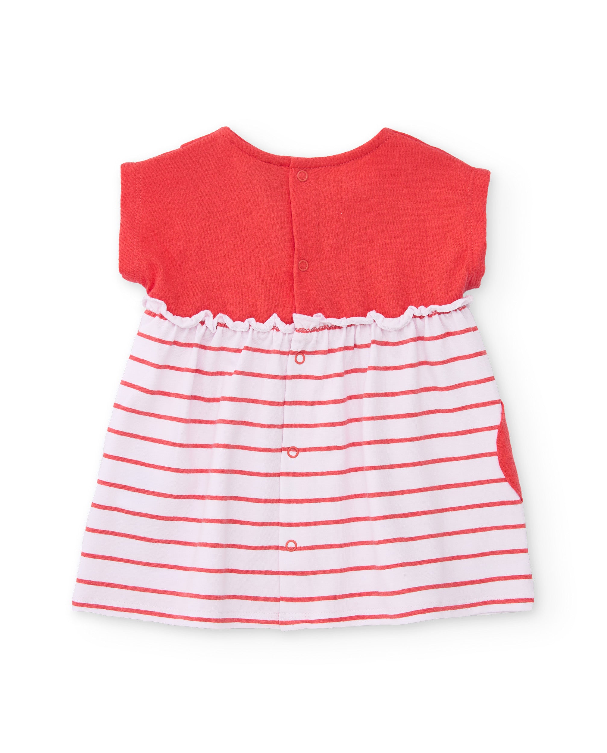 Tuc Tuc vestito neonata tasca fragola rosso con mutandina