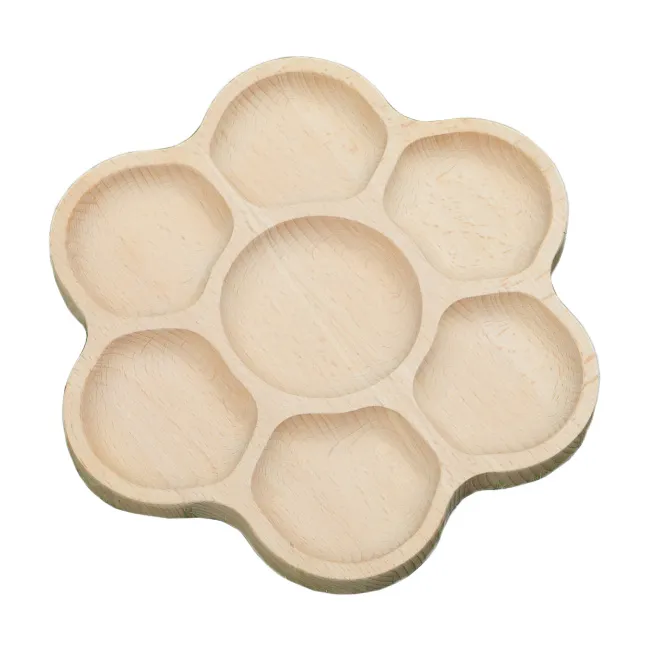 Yellow Door Fiore vassoio legno 7 scomparti 23,5 cm