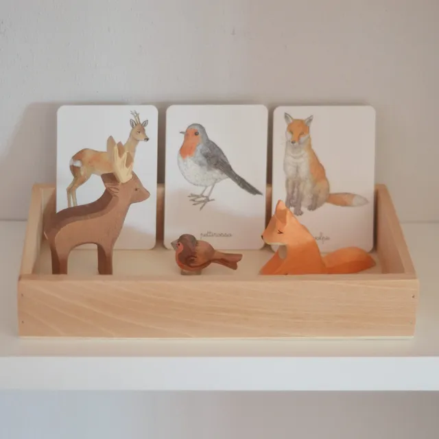 Vassoio attività Montessori legno 15x30 cm