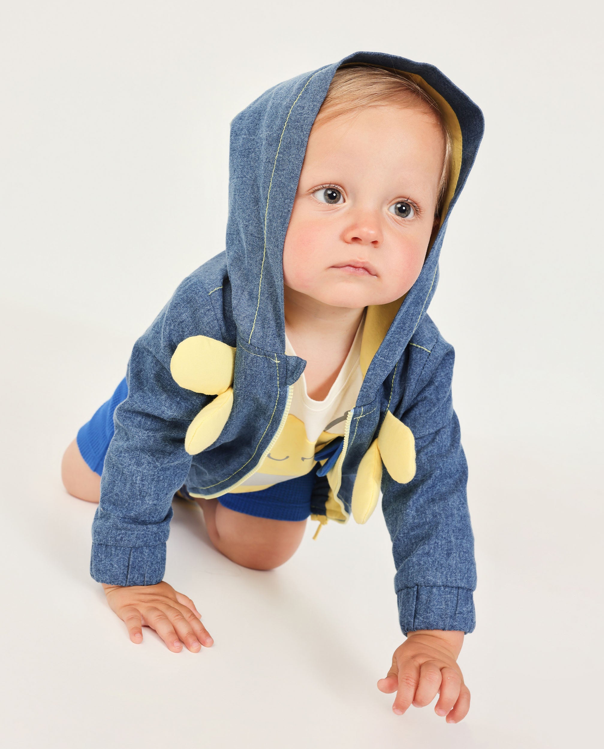 Tuc Tuc giacca jeans neonato con cappuccio zip